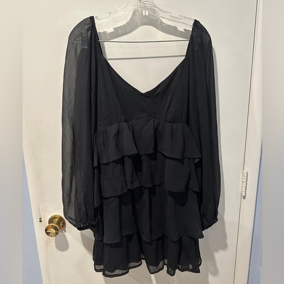 Abercrombie Long-Sleeve Ruffle Tiered Mini Dress - Picture 2 of 7